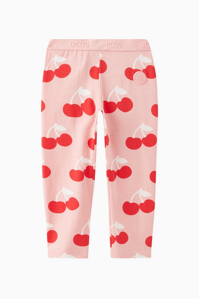 

All-over Cherry Print Leggings, Pink