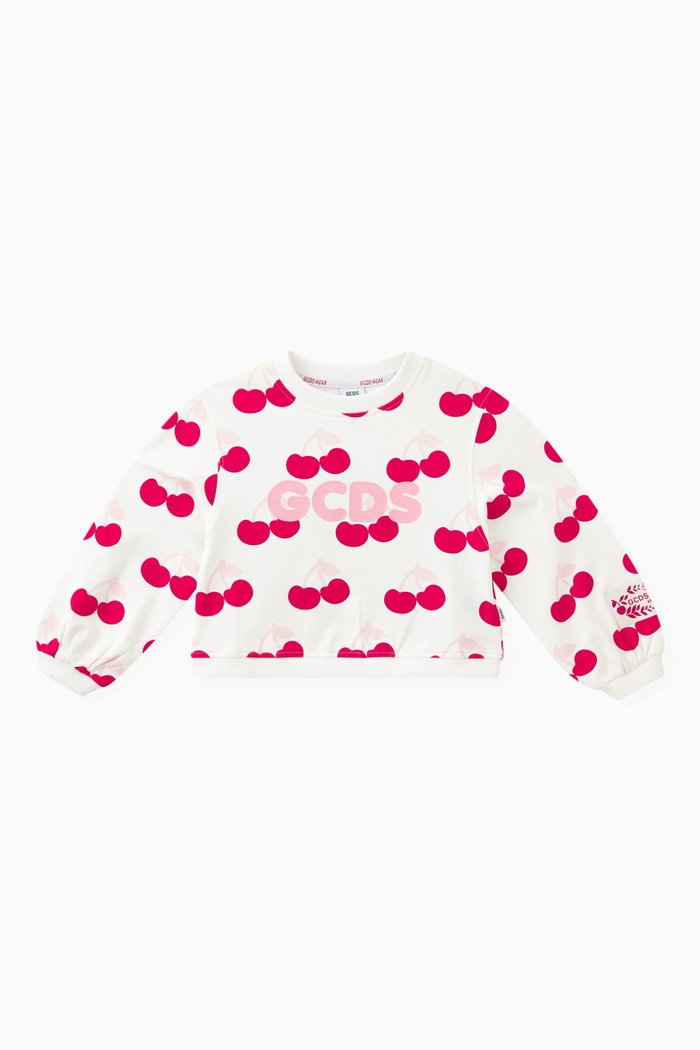 

Cherry Logo Sweatshirt in Cotton Stretch, Neutral