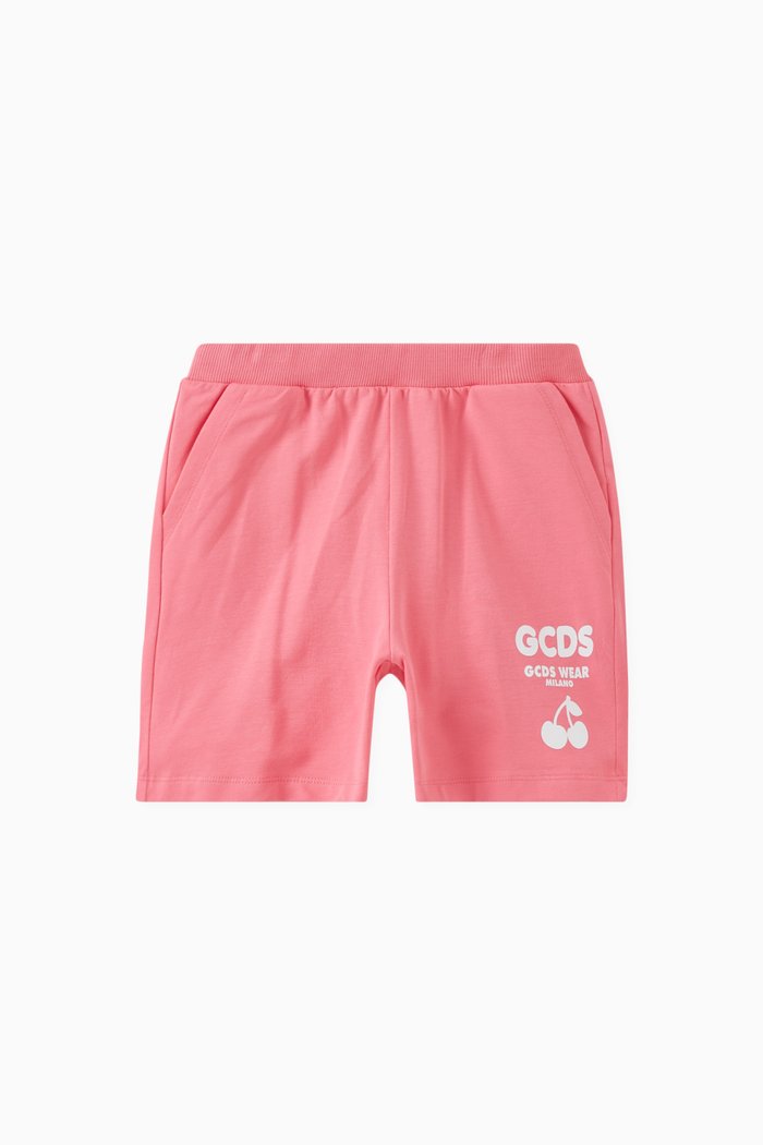 

Logo Print Shorts in Cotton, Pink