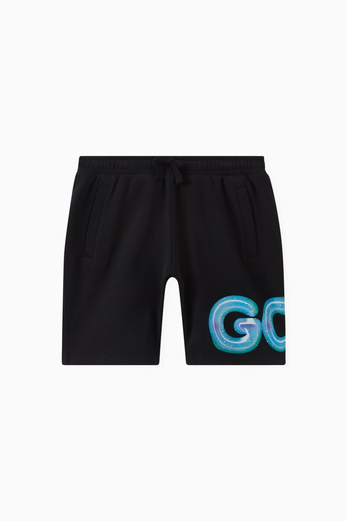 

Logo Print Shorts in Cotton, Black