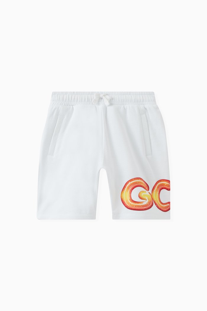

Logo Print Shorts in Cotton, White