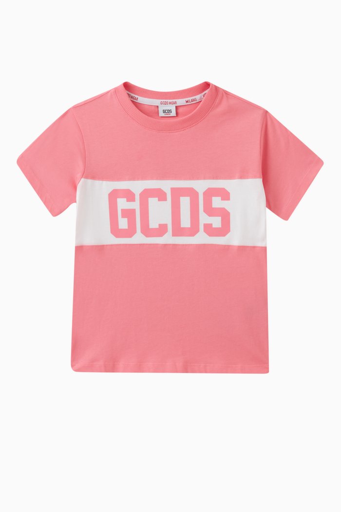 

Logo Print T-shirt in Cotton, Pink