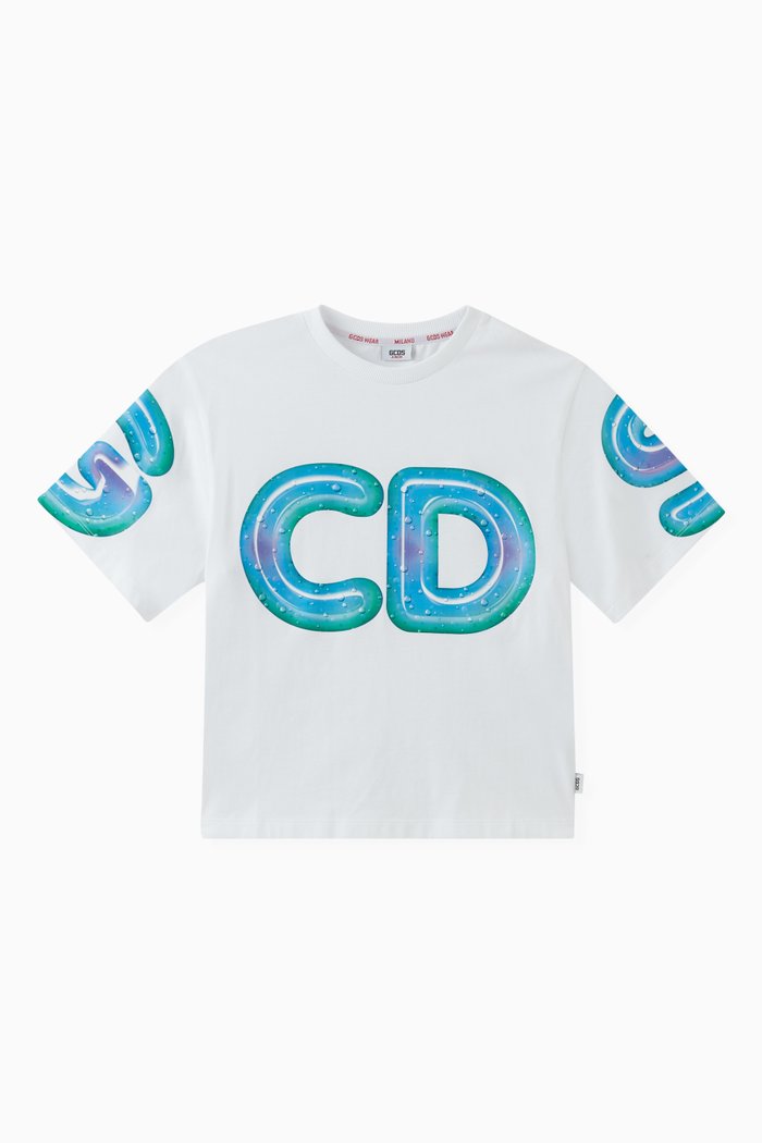 Logo Print T-shirt in Cotton, White