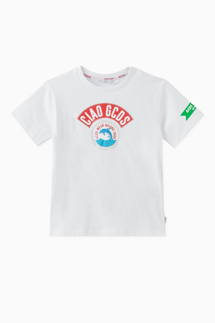 Logo Print T-shirt in Cotton, White