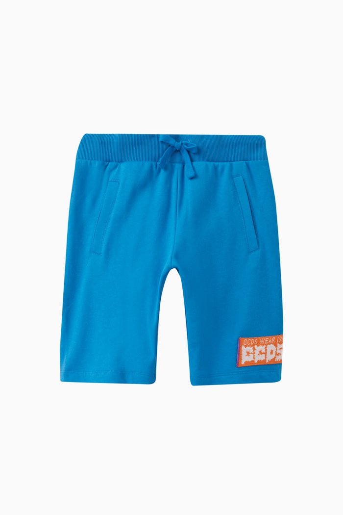 

Logo Patch Shorts in Cotton, Blue