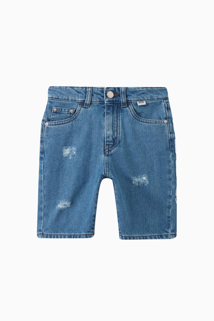 

Logo-detail Shorts in Denim, Blue