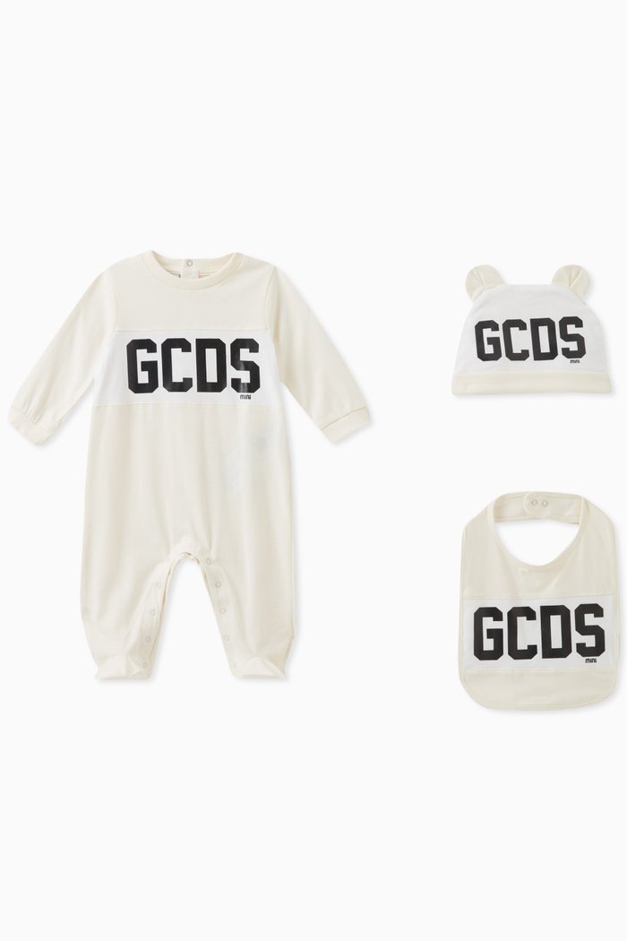 

Logo Print Sleepsuit Set, Neutral