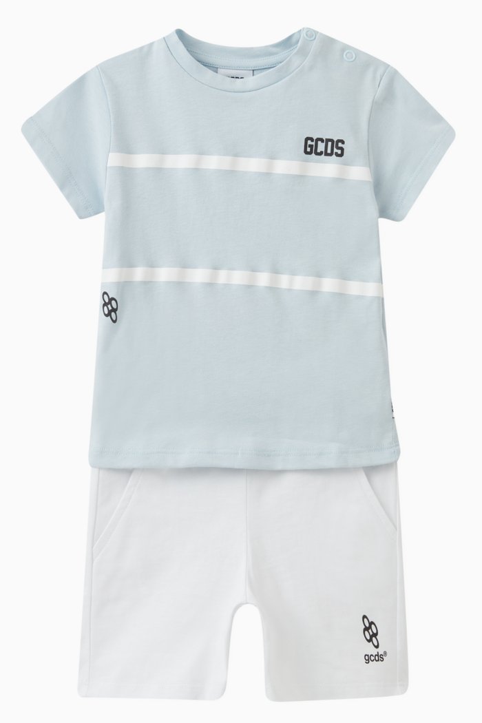

Logo Print T-shirt & Shorts Set, White