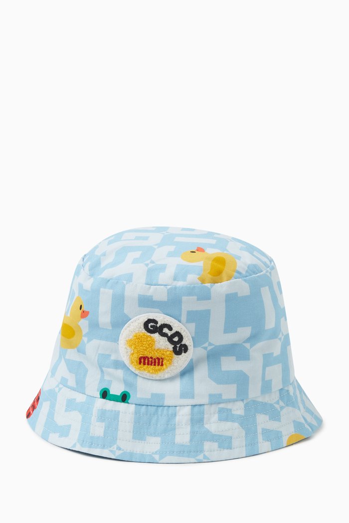 

Logo Print Bucket Hat, Blue