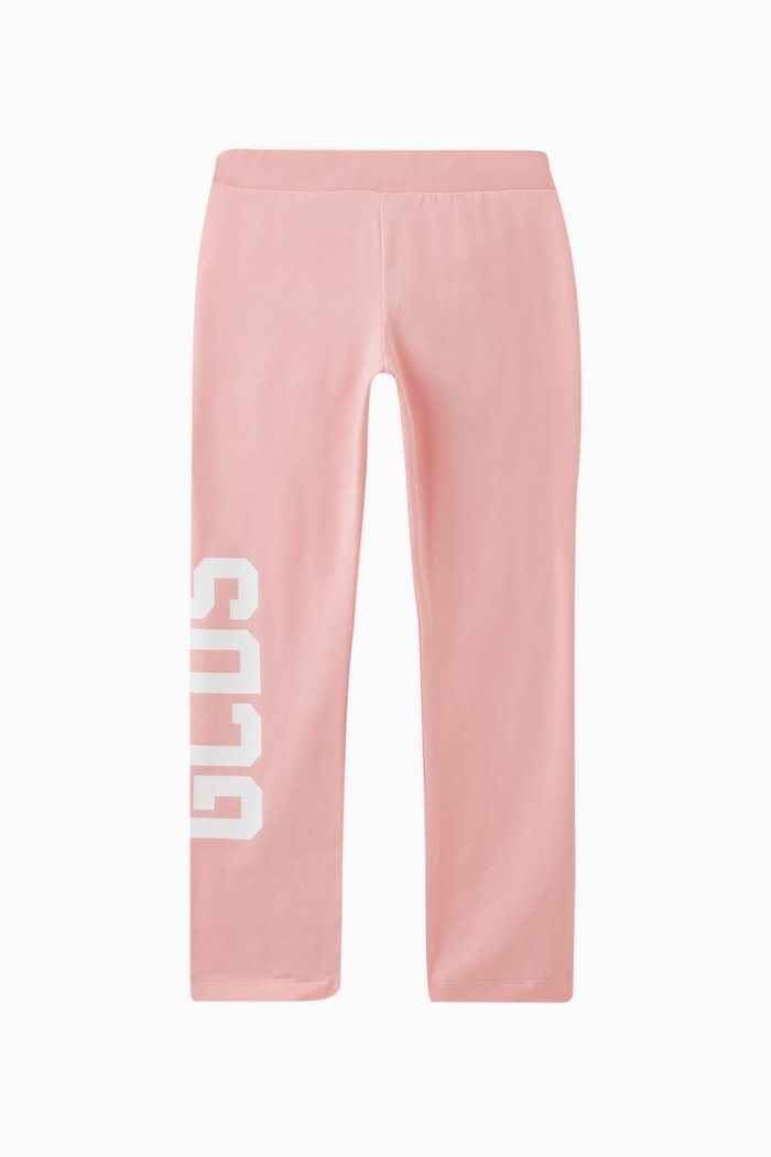 

Logo Print Leggings in Cotton, Pink