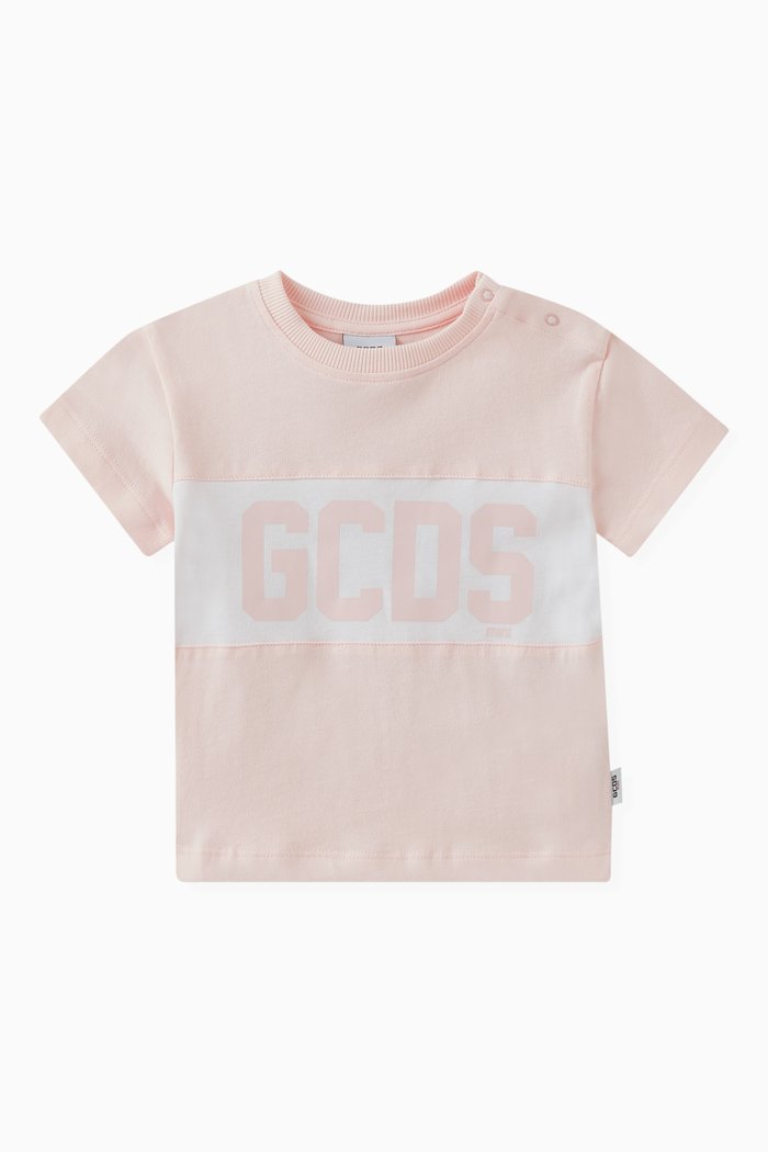 

Logo Print T-shirt in Cotton, Pink