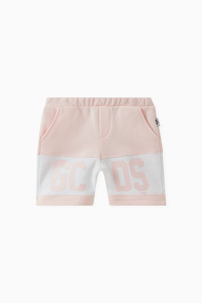 Logo Print Shorts in Cotton, Pink