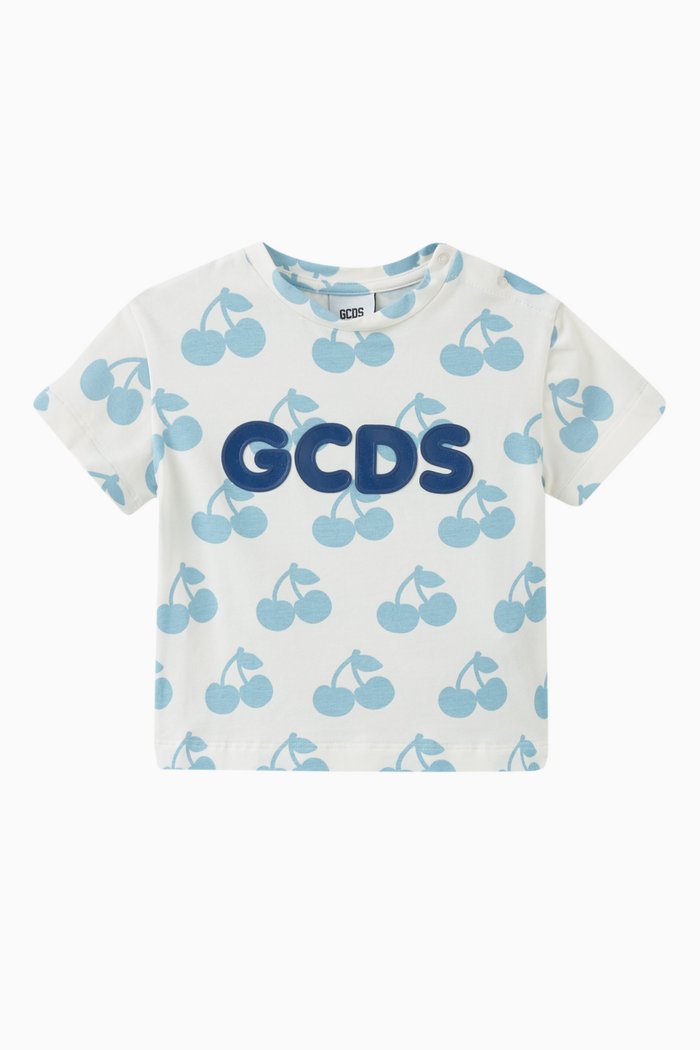 

Cherry Logo Print T-shirt in Cotton, Neutral