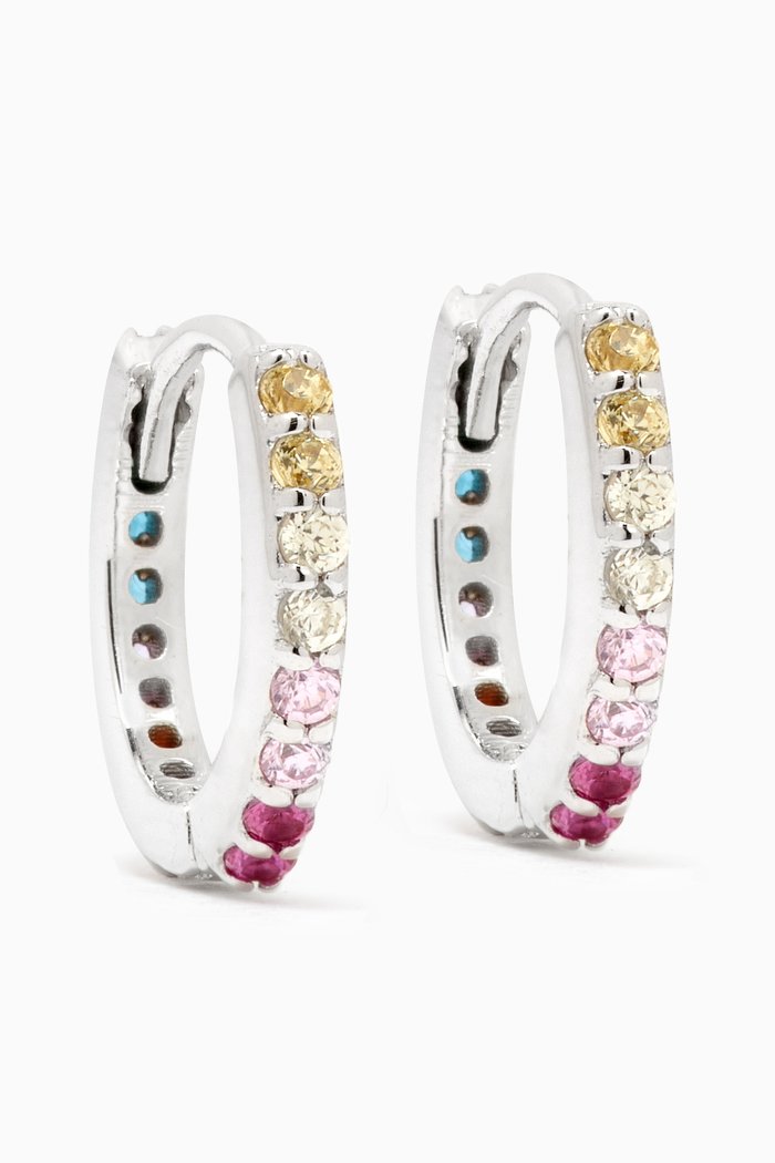 

Micro Rainbow Huggies in 18kt White Gold