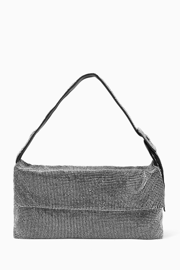 

Vitty La Grande Shoulder Bag in Rhinestone Crystal Mesh, Silver