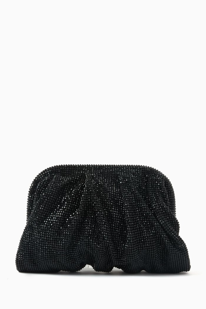 

Small Venus La Petite Clutch in Rhinestone Crystal Mesh, Black