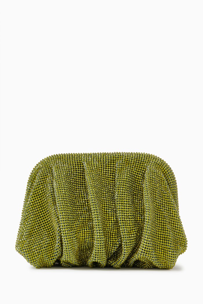 

Small Venus La Petite Clutch in Rhinestone Crystal Mesh, Green