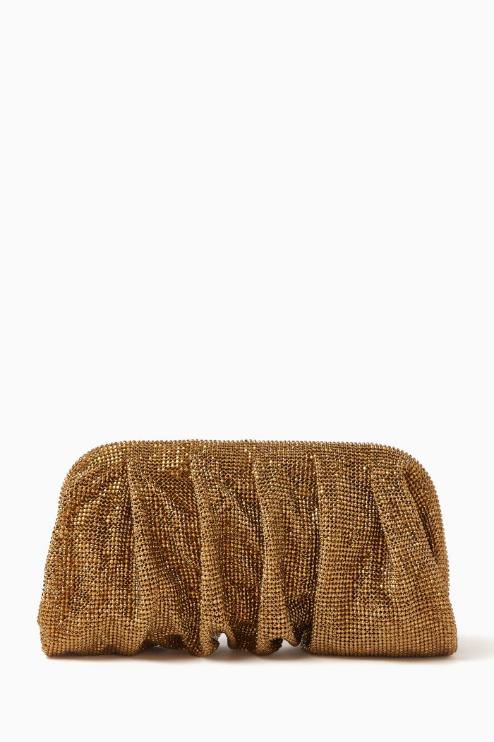 

Medium Venus La Grande Clutch in Rhinestone Crystal Mesh, Gold