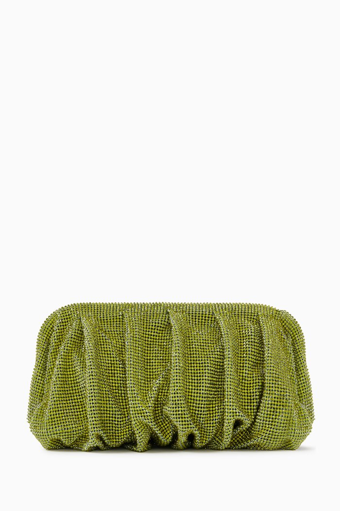 

Venus La Grande Clutch in Rhinestone Crystal Mesh, Green