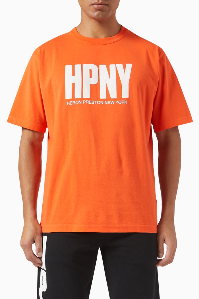 

Logo Print T-shirt in Cotton, Orange