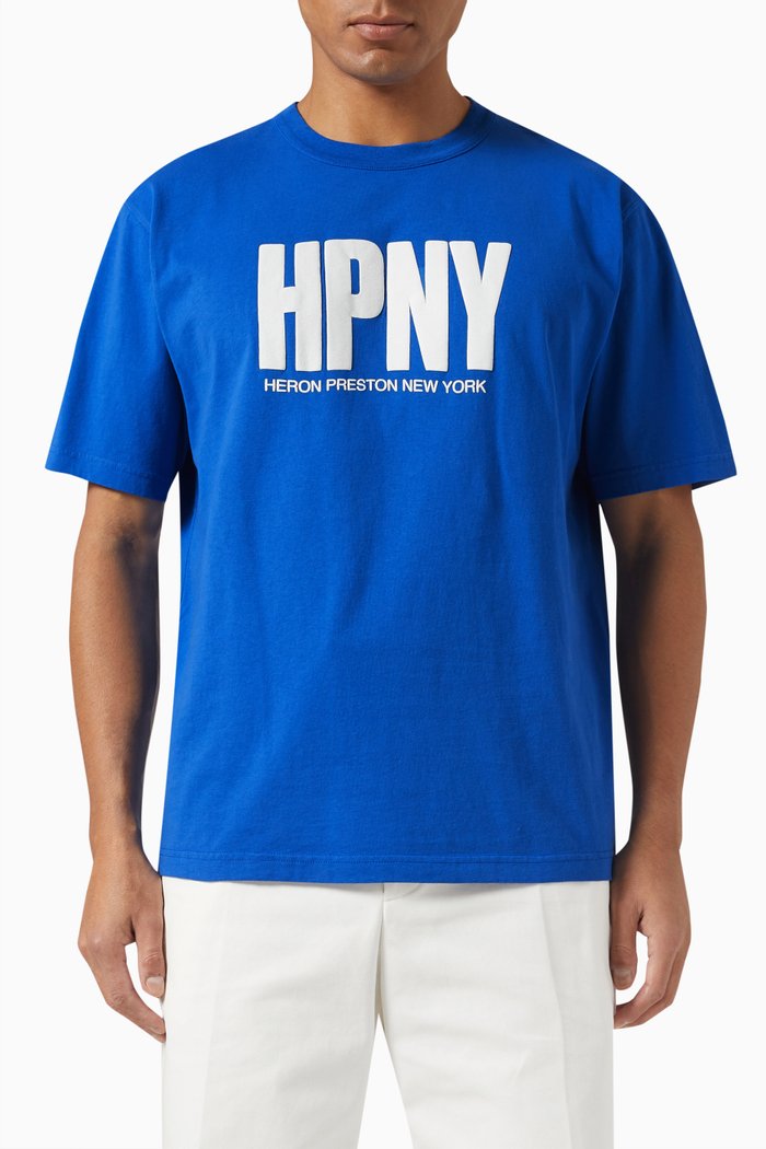 

Logo Print T-shirt in Cotton, Blue