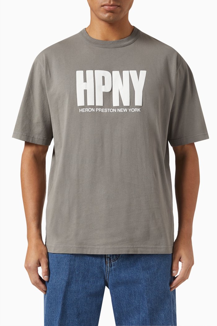 

Logo Print T-shirt in Cotton, Grey