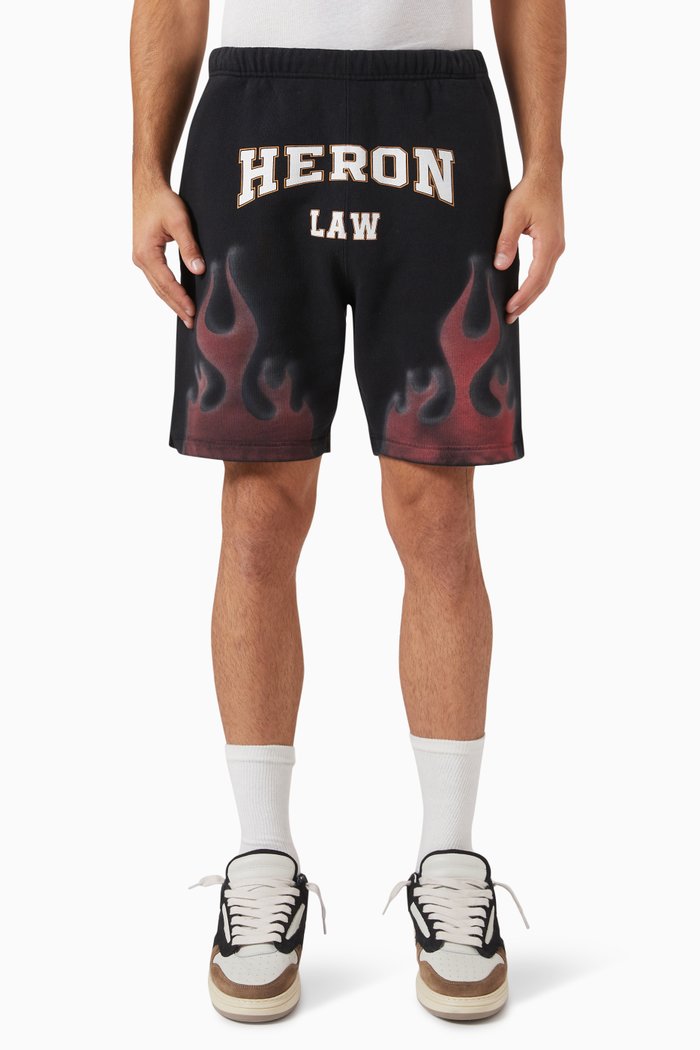 

Law Flames Sweatshorts in Cotton, Black
