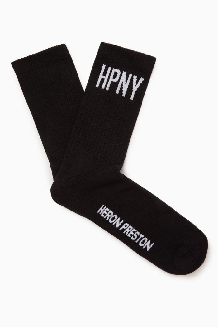 

HPNY Long Socks in Cotton Blend, Black