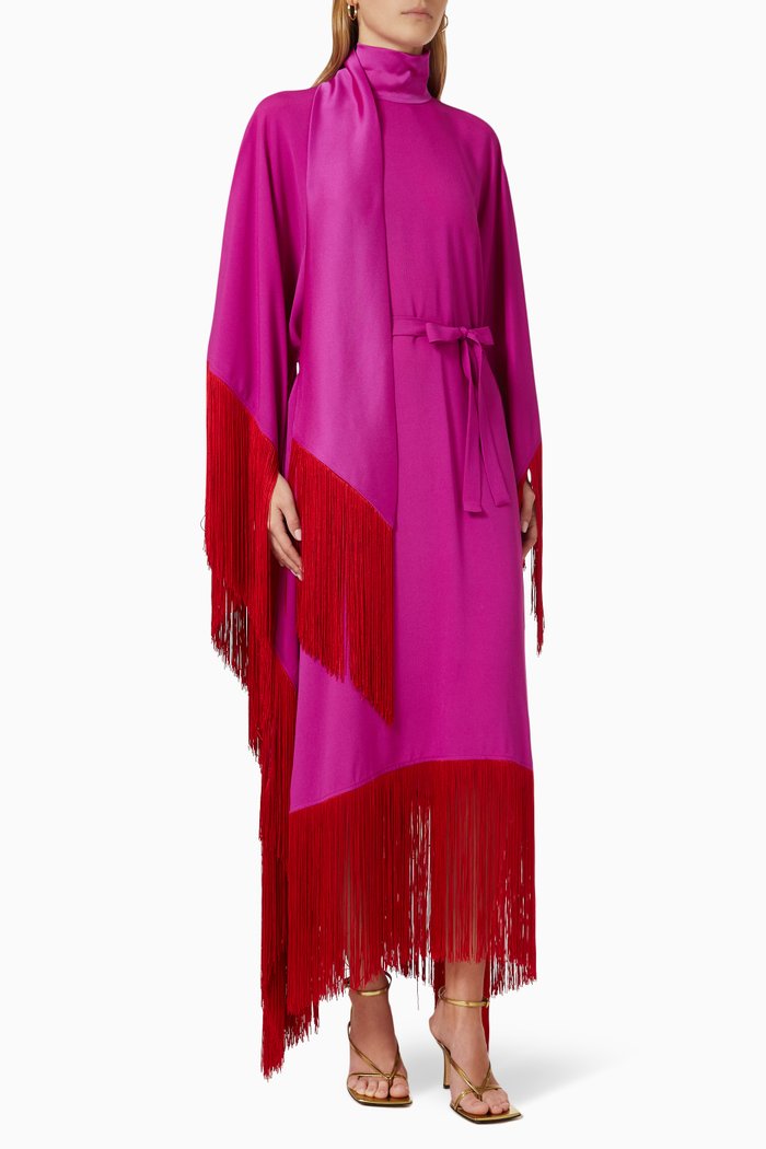 

Mrs. Ross Belted Kaftan Dress in Acetate-blend, Pink