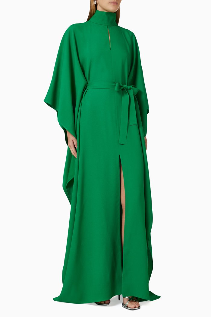 

Mrs Hall Kaftan Dress in Acetate-blend, Green