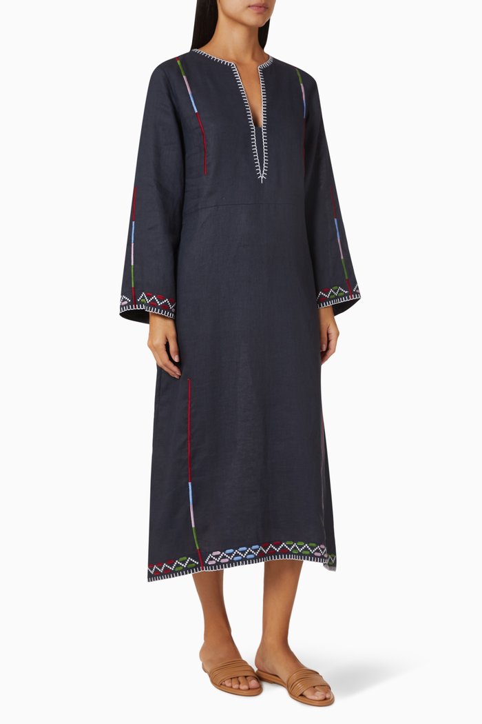 

Trikeri Kaftan in Linen, Blue