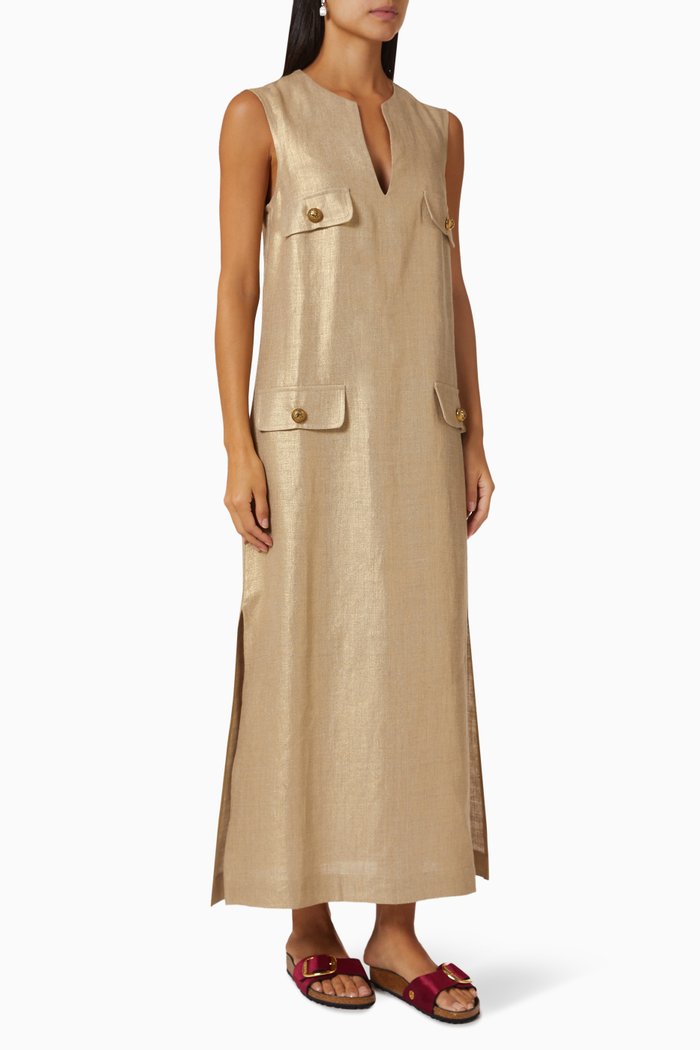 

Rinia Kaftan in Linen, Gold