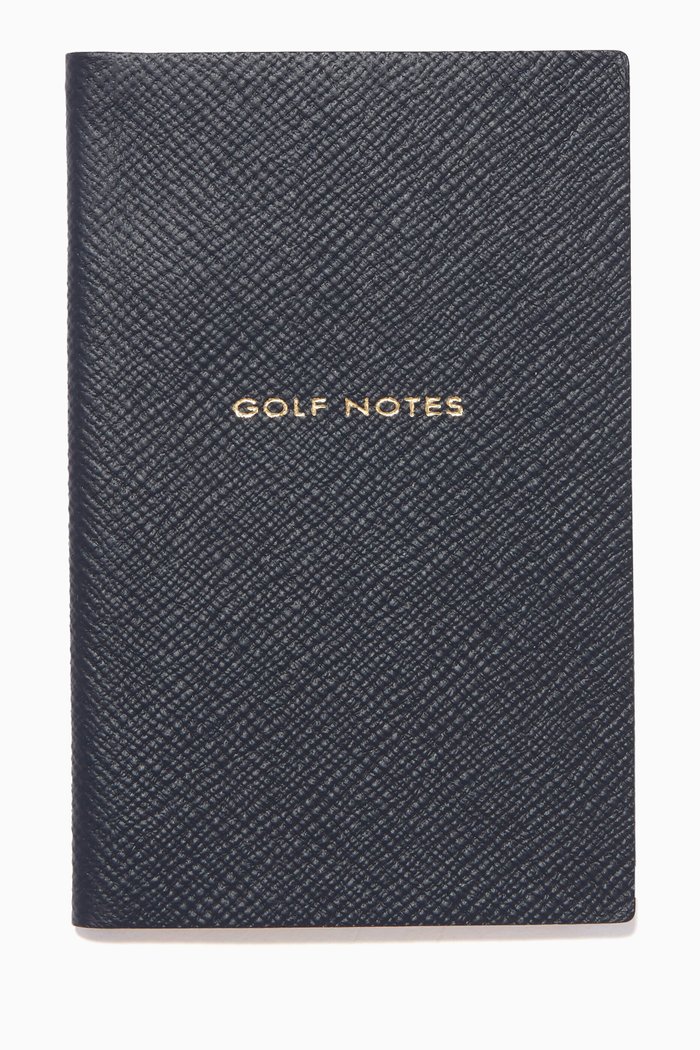

"Golf Notes" Panama Notebook in Crossgrain Leather, Blue