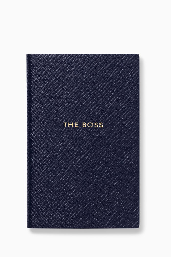

The Boss Wafer Notebook in Panama Leather, Blue