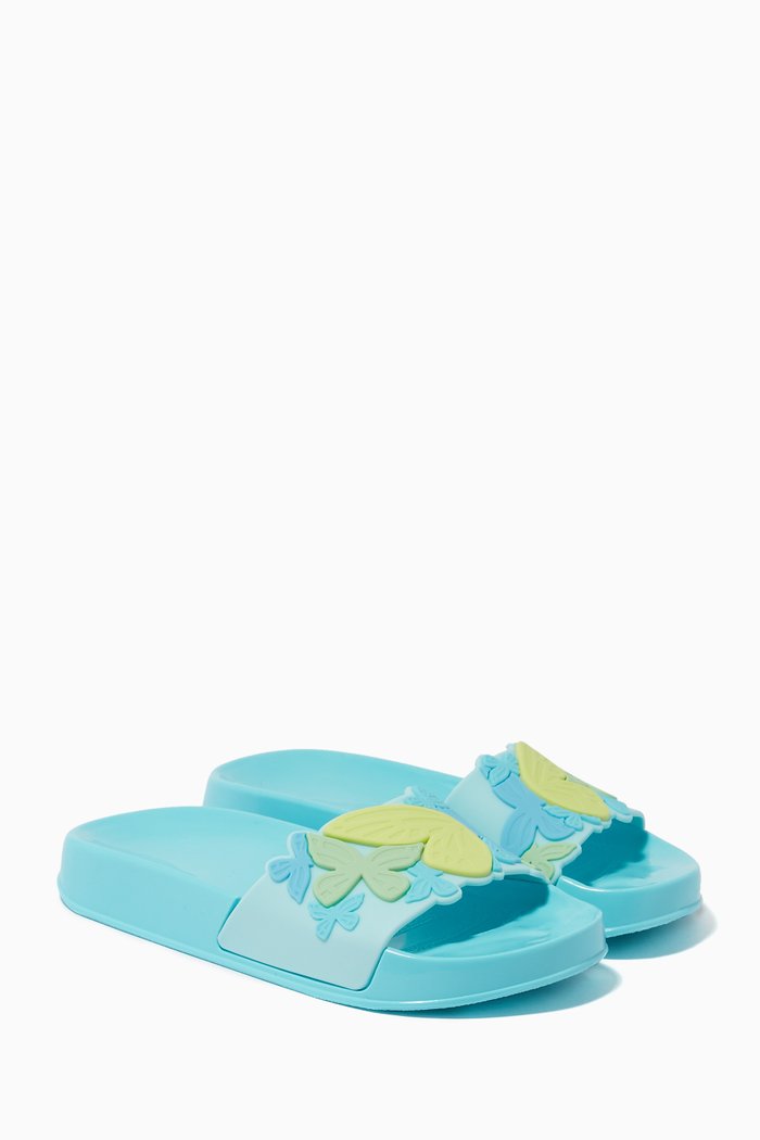 Butterfly Jelly Slides in PVC, Blue