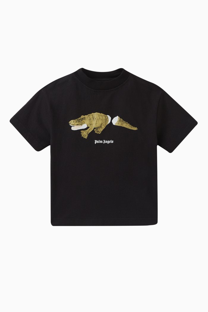 

Logo Crocodile T-shirt in Cotton, Black
