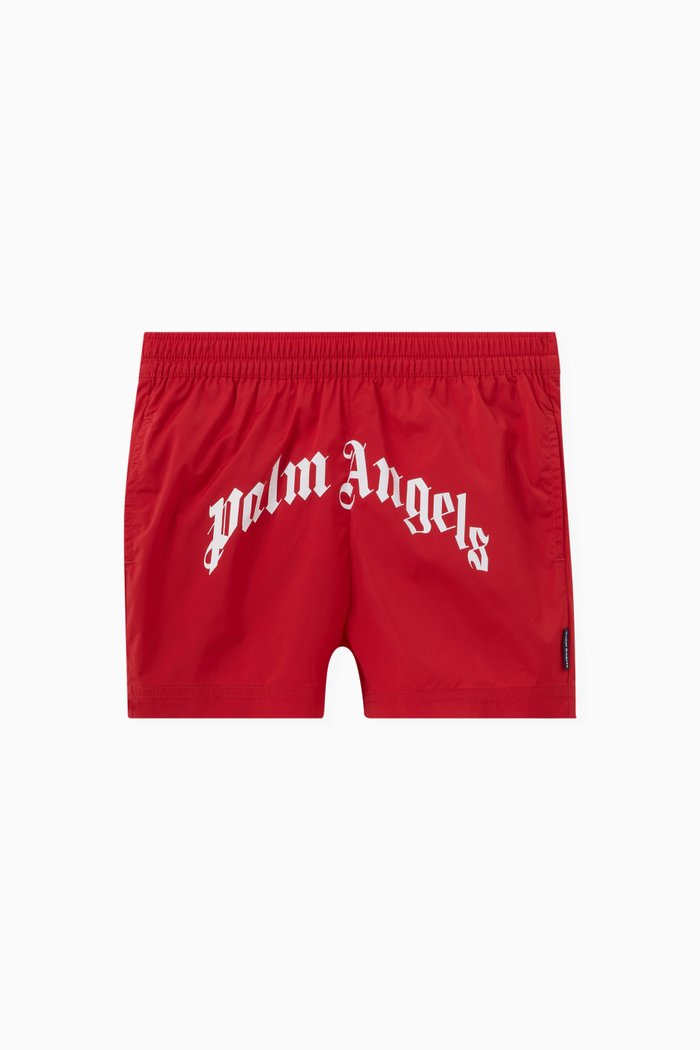 

Curved Logo Swimshorts, Red
