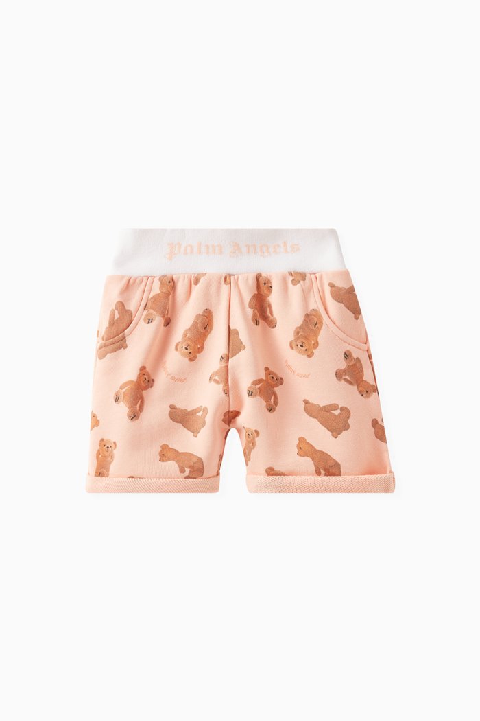 

Bear Print Shorts in Cotton, Orange