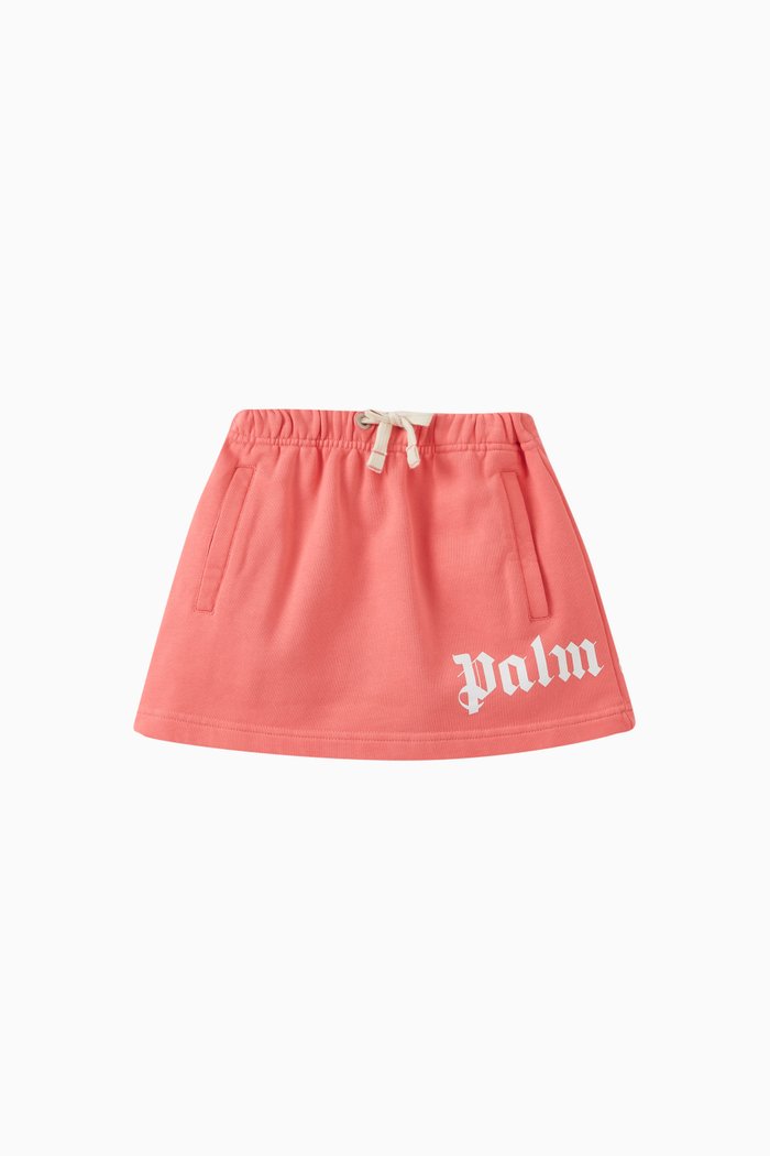 

Logo Print Sweat Skirt in Cotton, Orange