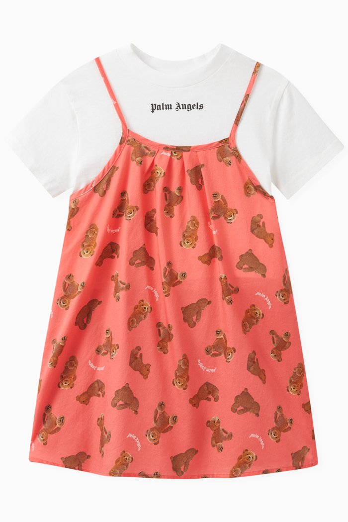 

Teddy Print Dress and T-shirt, Set of Two, White