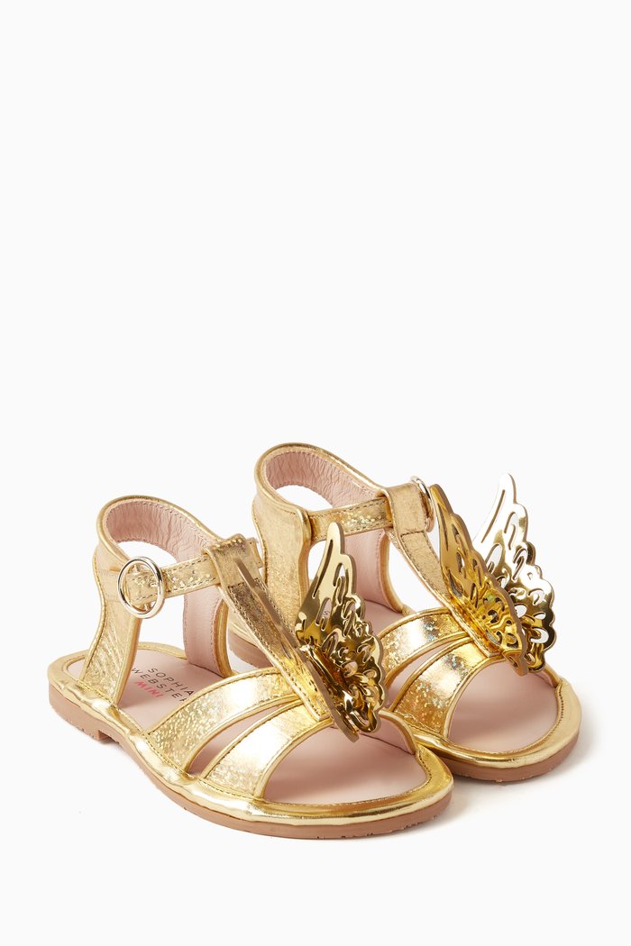 

Celeste Butterfly Sandals in Leather, Gold