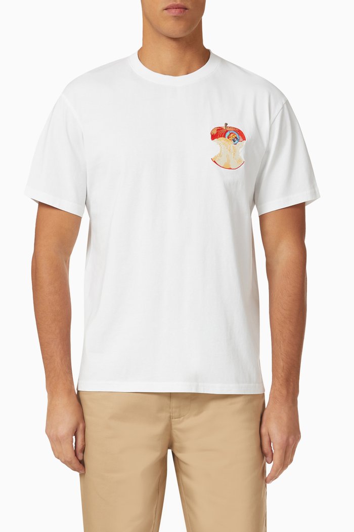 

Apple Core Logo T-shirt in Cotton, White