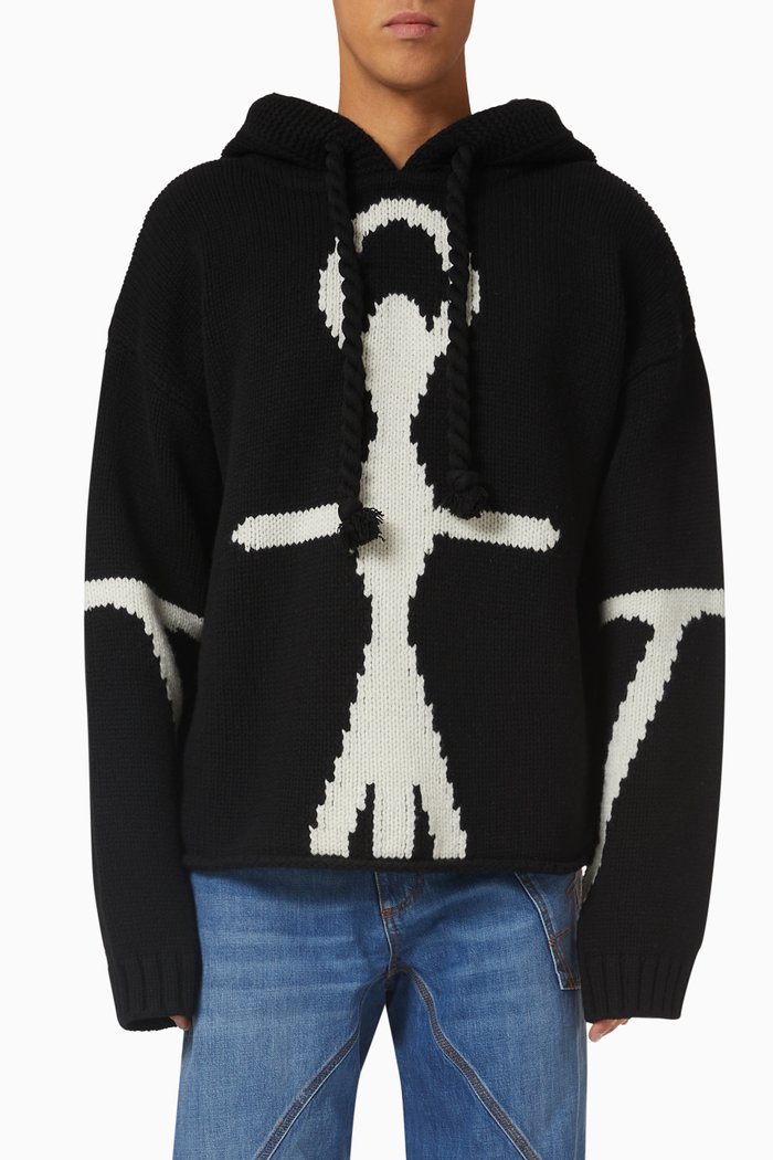 

Anchor Hoodie in Merino Wool, Black