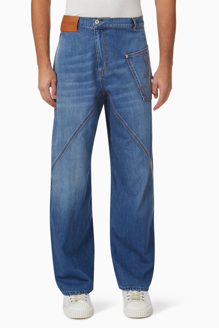 

Twisted Workwear Jeans in Denim, Blue