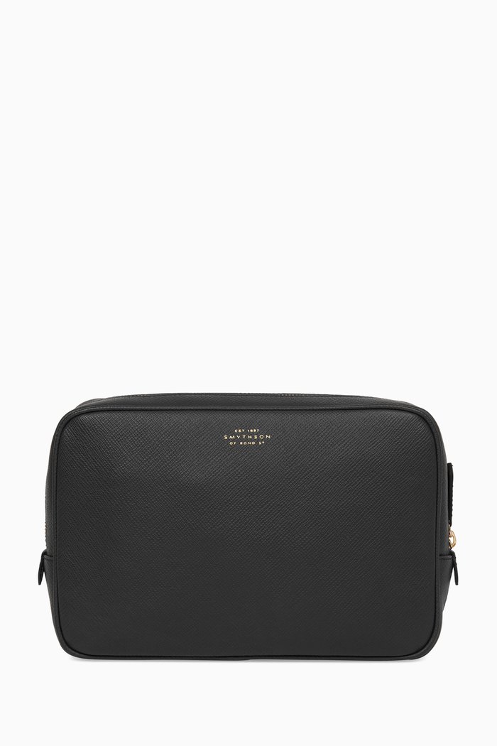 

Panama Organiser Tech Pouch in Crossgrain Leather, Black