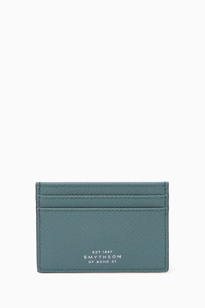 

Panama Flat Card Holder in Crossgrain Leather, Green