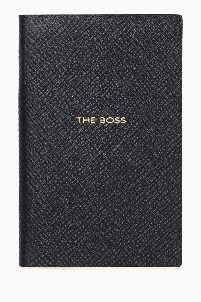 

The Boss Wafer Notebook in Panama Leather, Black