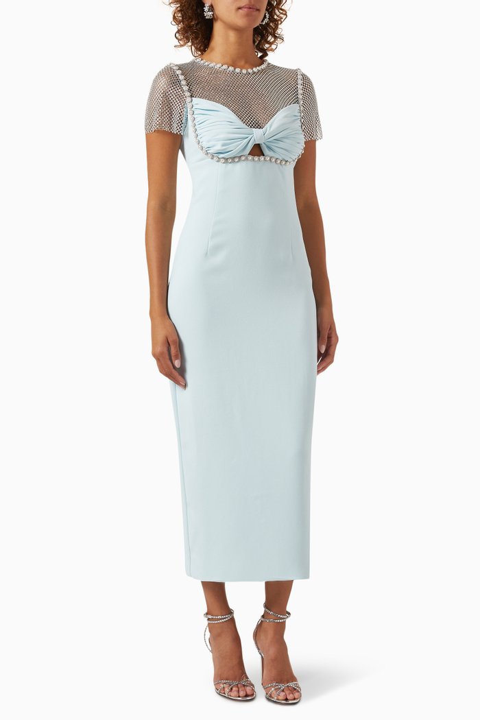 

Crepe Diamante Midi Dress, Blue