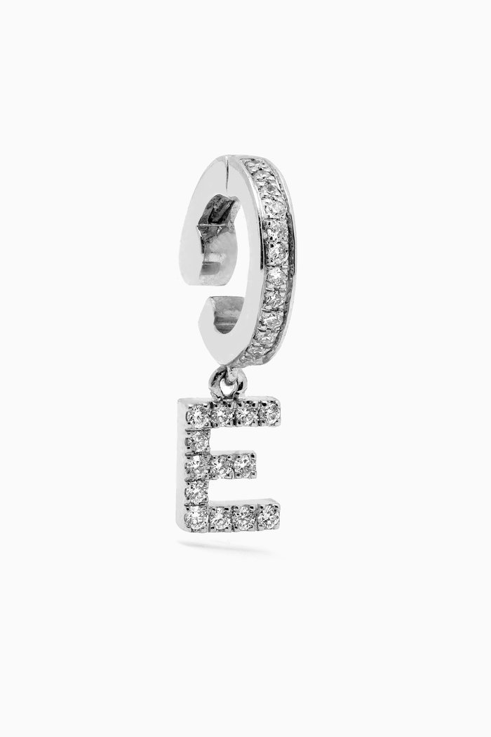 

A2Z Letter "E" Single Ear Cuff in 18kt White Gold