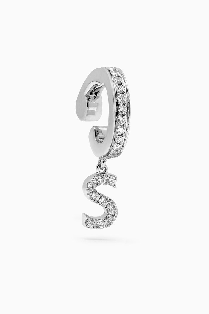 

A2Z Letter "S" Single Ear Cuff in 18kt White Gold
